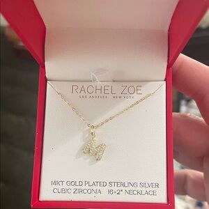 Rachel Zoe Gold Necklace with Sparkling Pendant